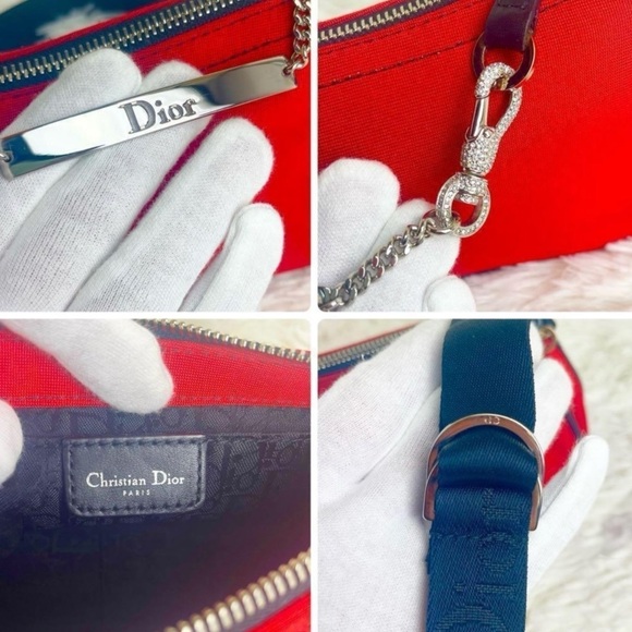 CHRISTIAN DIOR Red Silk Jersey Crystal Hardcore Bag RARE VINTAGE GALLIANO ERA - Picture 12 of 16